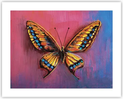 Produktbild von Poster - Poster ohne Rahmen - Schmetterling bunt gemalt - 50x40 cm - Wand Bild - Wanddeko - Wandbilder - Kunstposter - Wandposter - Bilder - Kunstdruck - Wanddekoration - Wandbild - P2XAA50x40-5012