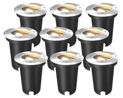 Image de Ledvion Lot de 9 Spot LED Encastrable Exterieur IP67 10W GU10 dimmable rond