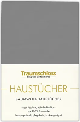 Produktbild von Traumschloss Betttuch Haustuch 240 x 260 cm anthrazit aus 100% Baumwolle, ohne Gummizug