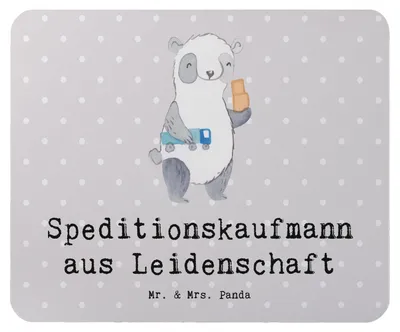Produktbild von Mr. & Mrs. Panda Mouse Pad Speditionskaufmann Leidenschaft - Grau Pastell - Geschenk, laptop mauspad, pc, Mousepad