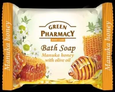 Image de Savon de pharmacie verte au miel de manuka et à l'huile d'olive (100g), 102617