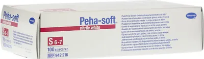 Produktbild von Peha-Soft nitril bílý Unt.Hands.unsteril pf S 100 St