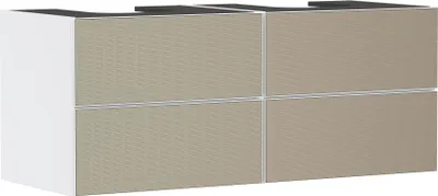 Produktbild von hansgrohe Xevolos E Waschtischunterschrank, 4 Schubkästen, 2 Ausschnitte, 1370x550x555mm, für Konsole mit 2 Aufsatzwaschtischen, 54196390