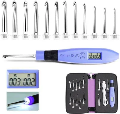 Produktbild von Digitale Haaknadel-Set 12-teilig ergonomisch