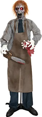 Produktbild von EUROPALMS Halloween Figur Zombie mit Kettensäge, animiert, 170cm