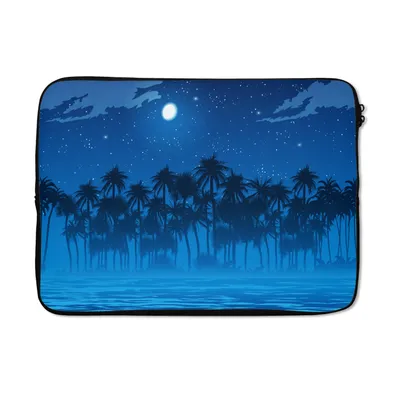 Produktbild von MuchoWow® Laptop Hülle 14 ZollSternenhimmel - Palme - Meer Laptoptasche - Laptoptasche - Stoßsicher - Schutzhaube