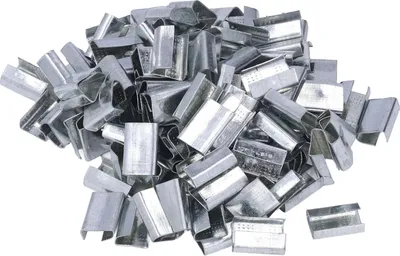 Zdjęcie produktu dla Metalowa klamra do spinania Ocynkowana stalowa otwarta uszczelka do plastikowej taśmy PET 16 mm