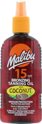 Zdjęcie produktu dla Malibu - Bronzing Tanning Oil Coconut SPF 15 - Nawilżający spray do opalania 200ml