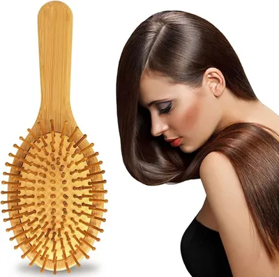Immagine prodotto di Spazzola per capelli antistatica per bambole, con setole in legno naturale, adatta a uomini, donne e bambini