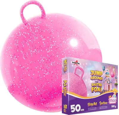 Image de Balle sauteur rose à paillettes 50 cm