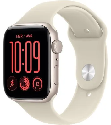 Immagine prodotto di Smartwatch Apple Watch SE 3 GPS + Cellular, 44mm, cassa in alluminio color Starlight, cinturino Sport color Sand, taglia M/L