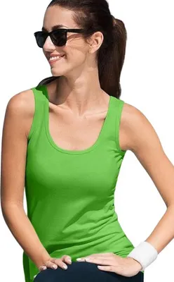 Produktbild von Damen-Tanktop, 95% Baumwolle, 5% Elasthan, unbedruckt, einfarbig, 180g/m2, Farbe Apfelgrün, Größe S