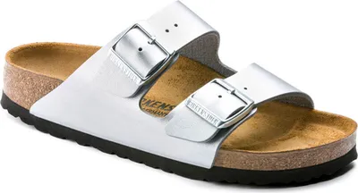 Obrázok produktu pre Birkenstock Arizona dámske strieborné šľapky – úzky strih