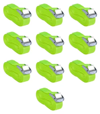Produktbild von Spanngurte 10 Stück 0,25 Tonnen 5m×25mm Neongrün