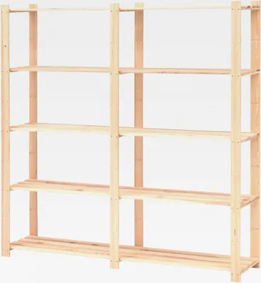 Produktbild von Lagerregal mit 5 Böden 170x38x170 cm Kiefer Massivholz 500 kg Lagerregal für Garage, Abstellraum, Kellerregal