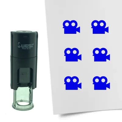 Produktbild von CombiCraft Selbstfärbender Stempel 'Film' in der Farbe Blau, Ø10mm