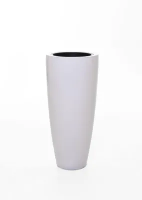 Immagine prodotto di Vaso da fiori CITY in fibra di vetro, bianco lucido, 37x80 cm