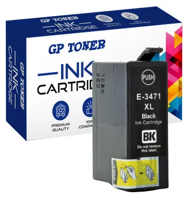 A product shot of an ink cartridge and its packaging.