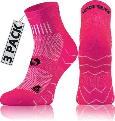 Produktbild von Sesto Senso Sportsocken – Bequeme, atmungsaktive Socken – Uni für Damen und Herren, Größe 35-38, Rosa, 3er Pack