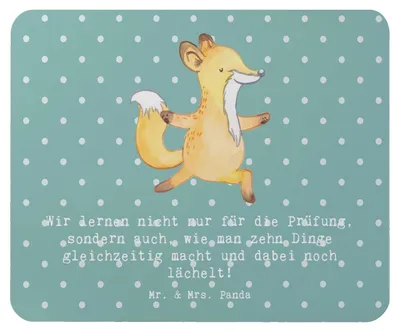 Produktbild von Mr. & Mrs. Panda Mouse Pad Auszubildende Lächeln - Meeresbrise - Geschenk, pc mousepad, Prüfungen, Lernen, Berufspassion, Berufsausbildungsphase, Berufsalltag, Mauspad