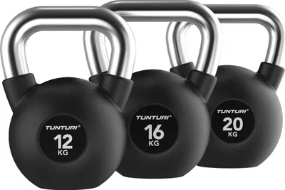 Produktbild von Tunturi Platinum Gummi Kettlebell – 12–20 kg – Set