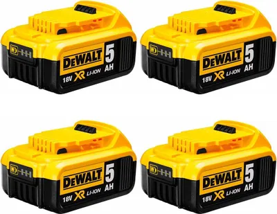 Immagine prodotto di Confezione da 4 batterie DeWALT DCB184P4 (18 V - 5,0 Ah)