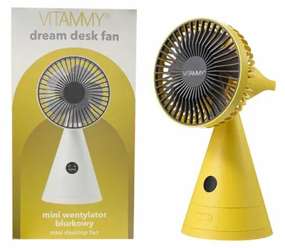 Produktbild von VITAMMY Dream Schreibtischventilator, USB Mini-Tischventilator, gelb