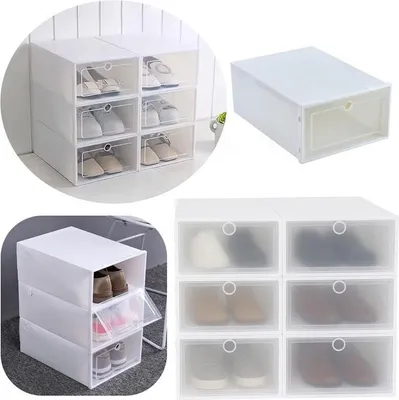 Produktbild von Kunststoff-Schubladen-Schuhschrank-Organizer-Behälterbox, 6 Stück