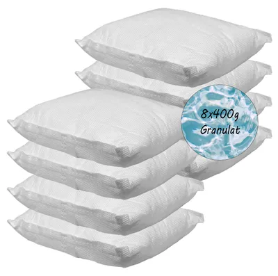 Produktbild von 8 x 400 Gramm Luftentfeuchter Nachfüllpack Vliesbeutel Granulat