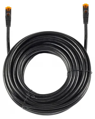 Obrázek produktu pro Helos - Patch kabel - RJ-45 (M) na RJ-45 (M) - 45 m - SFTP - CAT 6a - venkovní, bez kablíku - černý