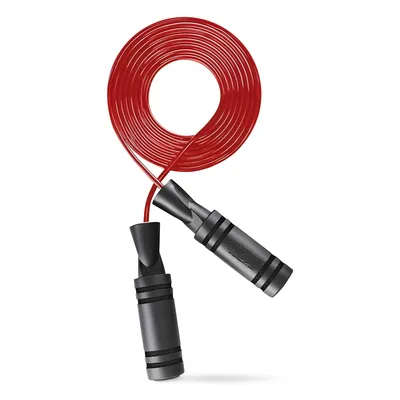 Produktbild von 4FIZJO Jump Rope BASIC, Springseil aus PVC, mit Kugellagern, verstellbar, 280 cm, für Cardio-Training und Fitness, rot