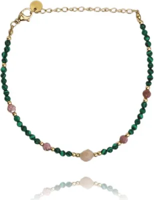 Imagen del producto de Pulsera Carla Trumpington, color dorado y verde, diseño universal