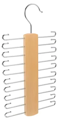 Produktbild von Gürtel- und Krawattenhalter mit 20 Haken – Multifunktionaler Schalorganizer für Kleiderschrank und Einzelhandel in Naturfarben, robust und platzsparend