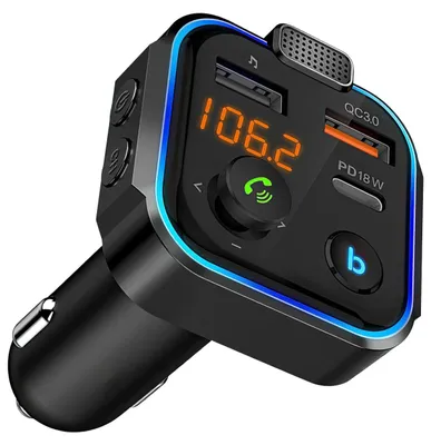 Bluetooth FM-Transmitter Auto, PD 20W, QC3.0, 2 USB, Freisprechen