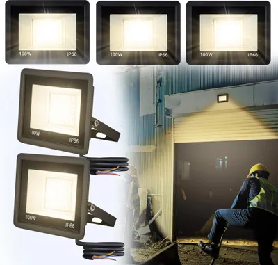 Obrázok produktu pre XINZI 5*100W LED reflektor (reflektor) teplé svetlo - super jasný LED reflektor, ochrana IP65, hliníkový reflektor, pre záhradu, garáž, dvor, hotel