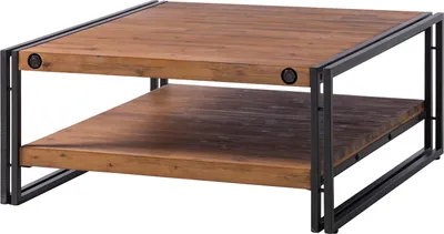 Produktbild von home24 Couchtisch mit Ablage - Akazie Massiv / Metall - 90 cm