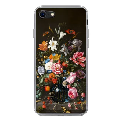 Produktbild von MuchoWow® Handyhülle Schutzhülle Hülle für iPhone 8 Vase mit Blumen - Jan Davidsz de Heem - Kunst Silikon Softcase Handy Hülle - Schutzhaube