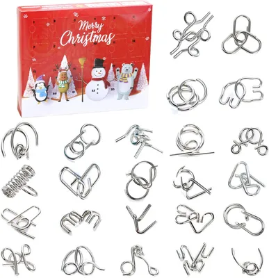Produktbild von Adventskalender 2025: 24 Puzzlespiele – Adventskalender – Puzzles – Adventskalender für Kinder – Metallpuzzle
