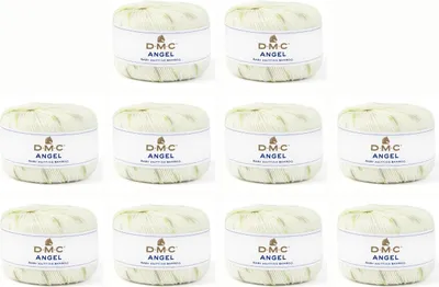 Image de 10 pelotes de DMC Angel – fil raffiné composé à 80 % de viscose et à 20 % de laine, 8101, (couleur 1310)