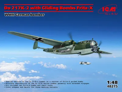 Produktbild von ICM 48275 - 1:48 Do 217K-2 with Fritz-X, WWII German bomber - Neu