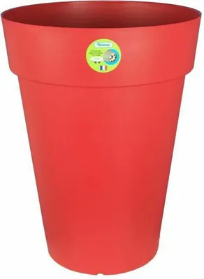 Image de Pot à plantes Riviera Rouge Plastique Circulaire Ø 50 cm Ø 50 x 66 cm