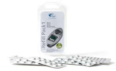 Produktbild von GoTest Testkit-Nachfüllpack Serie 1 für Scuba II Photometer, DPD 3, Cya, Alk-M, DPD 1