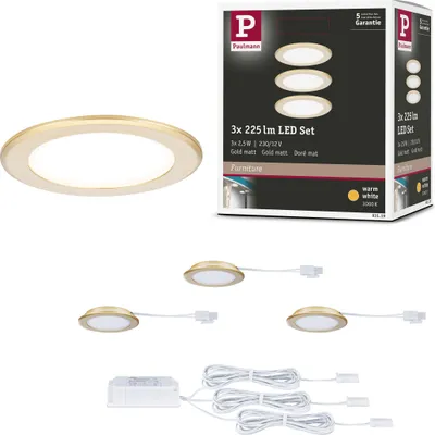 Image de Paulmann LED lampes à encastrer pour meubles, set de 3 pièces