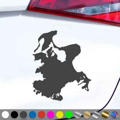 Produktbild von PantherPixel Insel Rügen Aufkleber Umriss Kontur Ostsee Sticker Auto Geschenkidee Farbe Dunkelgrau