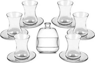 Produktbild von LAV Basak 13-teiliges Teeglaser Set mit Zuckerdose Cilek