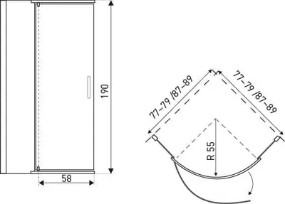 Produktbild von Kerra Duschkabine Splash 80×80 cm ohne Duschwanne Schwarz – 6 mm ESG, Schwenktür, KERRA PROTECT