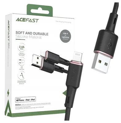 Zdjęcie produktu dla ACEFAST C2-01, 1,2 m, Lightning, USB A, Męska, Męska, Czarny