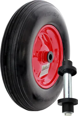 Produktbild von Schubkarrenrad Ersatzrad Vollgummi 4.80/4.00-8 mit Achse Stahlfelge