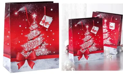 Produktbild von SIGEL GT022 Geschenktasche groß, Sparkling Tree, 260x330x120 mm, 1 Tasche