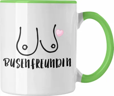 Produktbild von Trendation - Busenfreundin Tasse Geschenk Beste Freundin Geburtstag Lustig Freundinnen Spruch Becher (Grün)